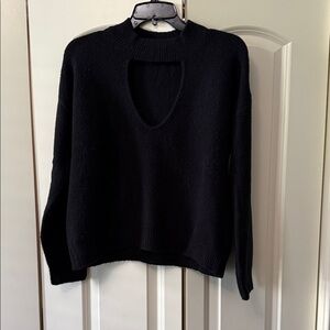 Chic Black Women's Sweater with Cut-Out Design